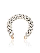 Marla Aaron Sterling Silver And 14k Gold Chain Link Bracelet -
