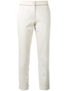 Etro Folded Hem Cropped Trousers, Women's, Size: 40, Nude/neutrals, Cotton/polyamide/spandex/elastane