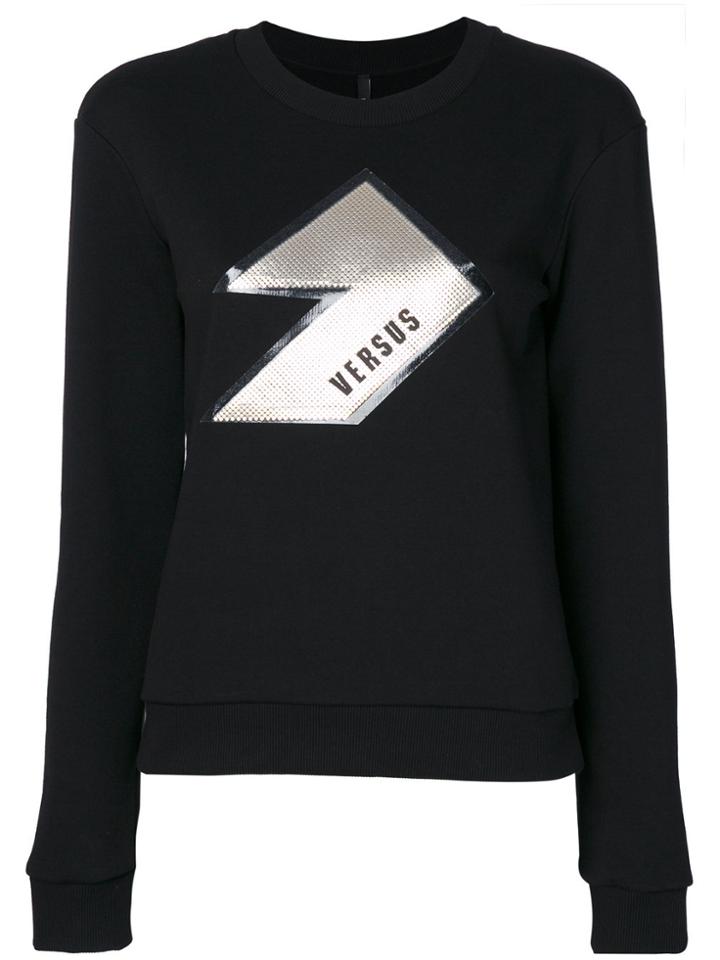 Versus Textured Logo Print Sweatshirt - Black