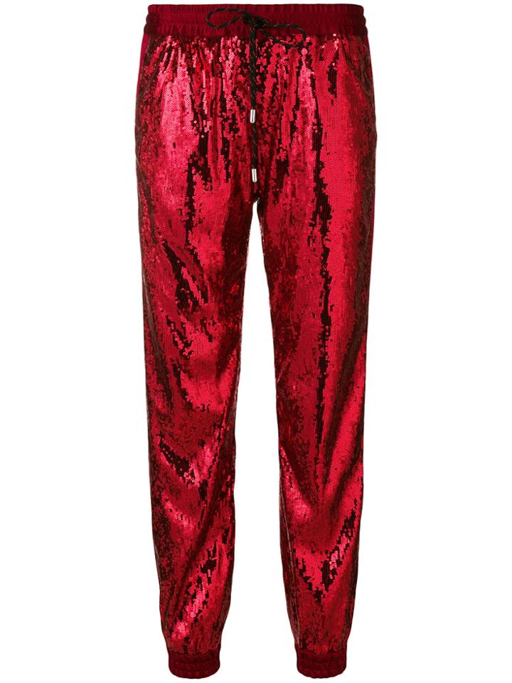 Christian Pellizzari Sequin Joggers - Red