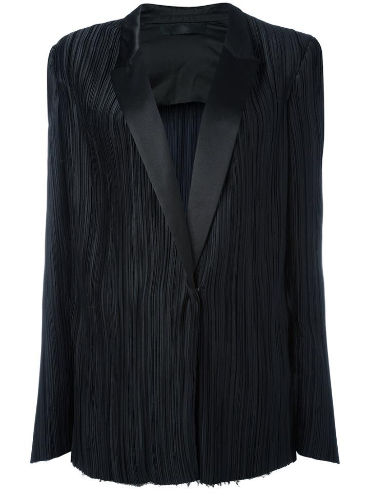 Haider Ackermann Classic Pleated Blazer, Women's, Size: 40, Black, Silk/cotton/polyester