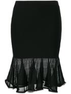 Alexander Wang Skirt With Ruffled Ball Chain Hem - Black