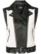 Karl Lagerfeld Sleeveless Biker Jacket - Black