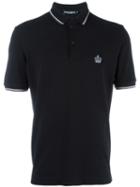 Dolce & Gabbana Embroidered Crown Polo Shirt, Size: 52, Black, Cotton