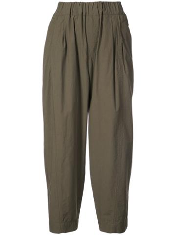 Urban Zen Pleated Tapered Trousers - Green
