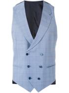 Caruso - Grid Waistcoat - Men - Silk/cotton/cupro/wool - 48, Grey, Silk/cotton/cupro/wool