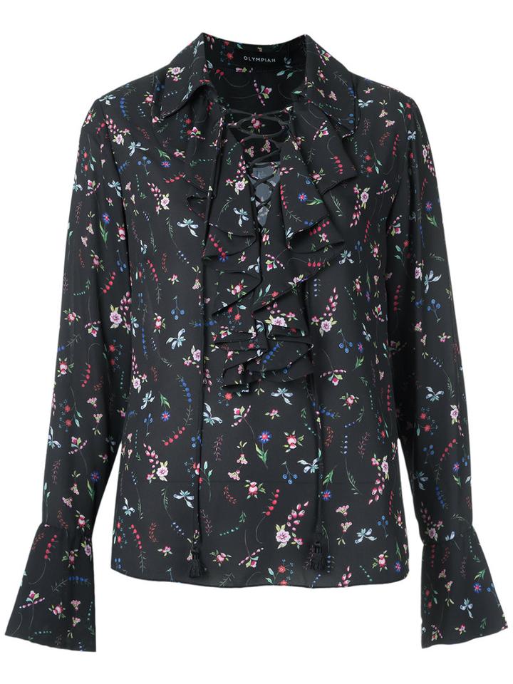 Olympiah - Printed Shirt - Women - Polyester - 40, Black, Polyester