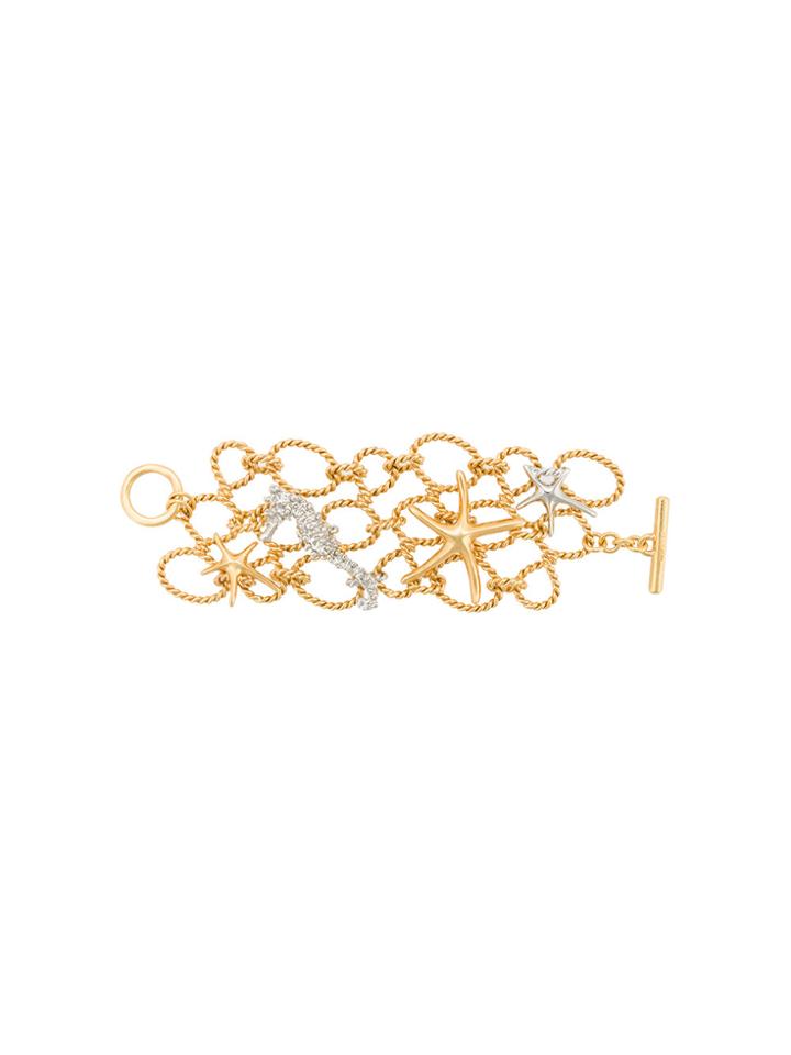 Oscar De La Renta Fishnet Starfish Cuff - Grey