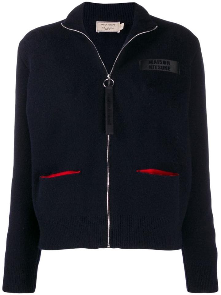 Maison Kitsuné Zipped Cardigan - Blue