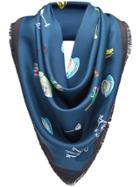 Fendi Embroidered Neck-scarf - Blue