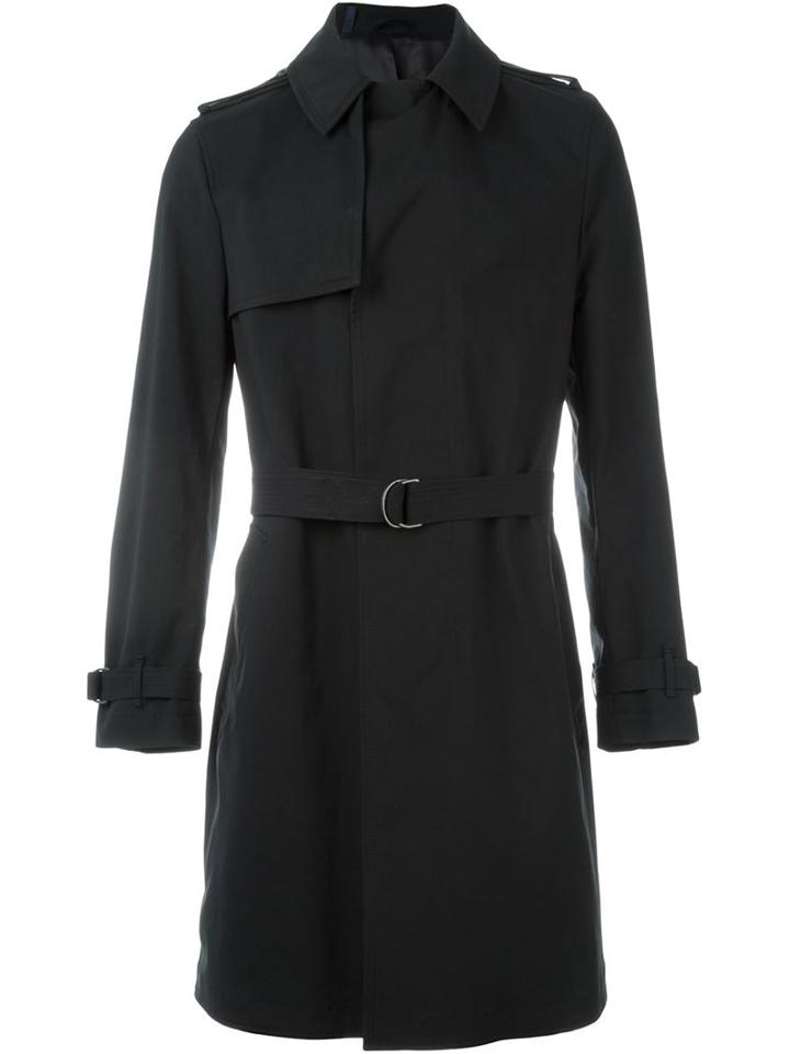 Lanvin Classic Trench Coat, Men's, Size: 50, Black, Cotton/polyamide/spandex/elastane/polyester