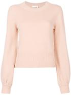 Chloé - Balloon Sleeve Cashmere Pullover - Women - Cashmere - S, Nude/neutrals, Cashmere