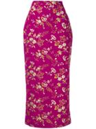 Dolce & Gabbana Vintage Floral Embroidery Midi Skirt - Pink & Purple