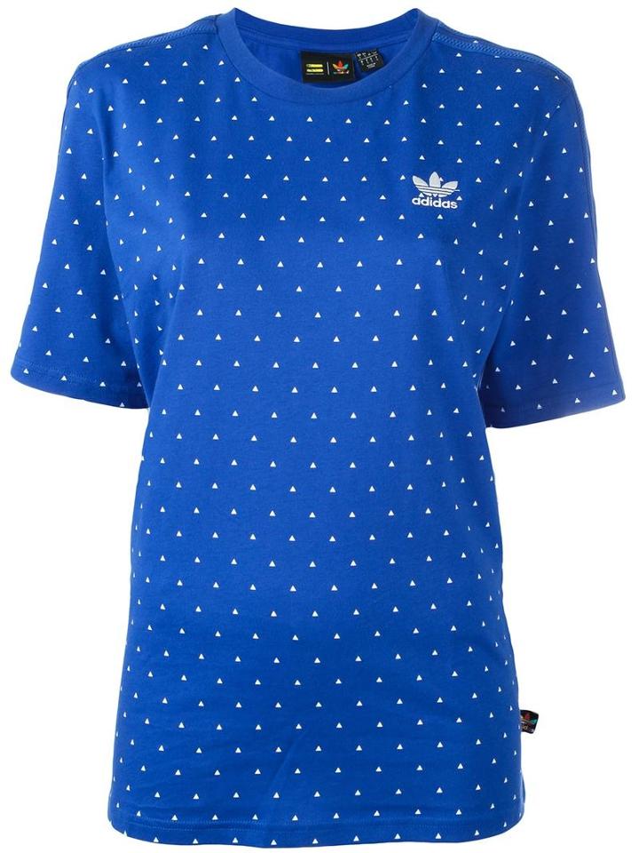Adidas 'pw Hu' Printed T-shirt, Women's, Size: Small, Blue, Cotton