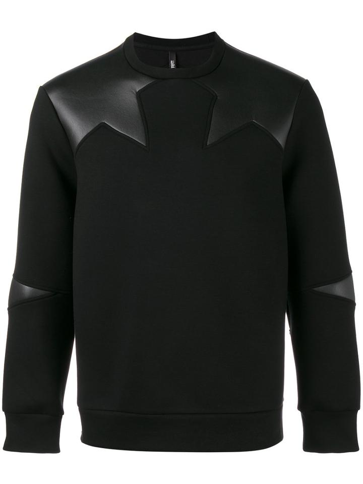 Neil Barrett Star Appliqué Sweatshirt, Men's, Size: Xs, Black, Lyocell/cotton/viscose/cotton