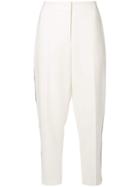 Luisa Cerano Side Striped Trousers - White