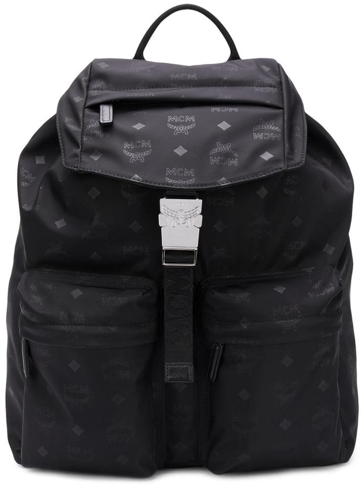 Mcm Medium Two Pocket Dieter Backpack - Black