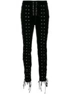 Unravel Project - Lace Up Pants - Women - Cotton/spandex/elastane - 25, Black, Cotton/spandex/elastane