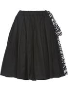 Prada Pleated A-line Skirt - Black
