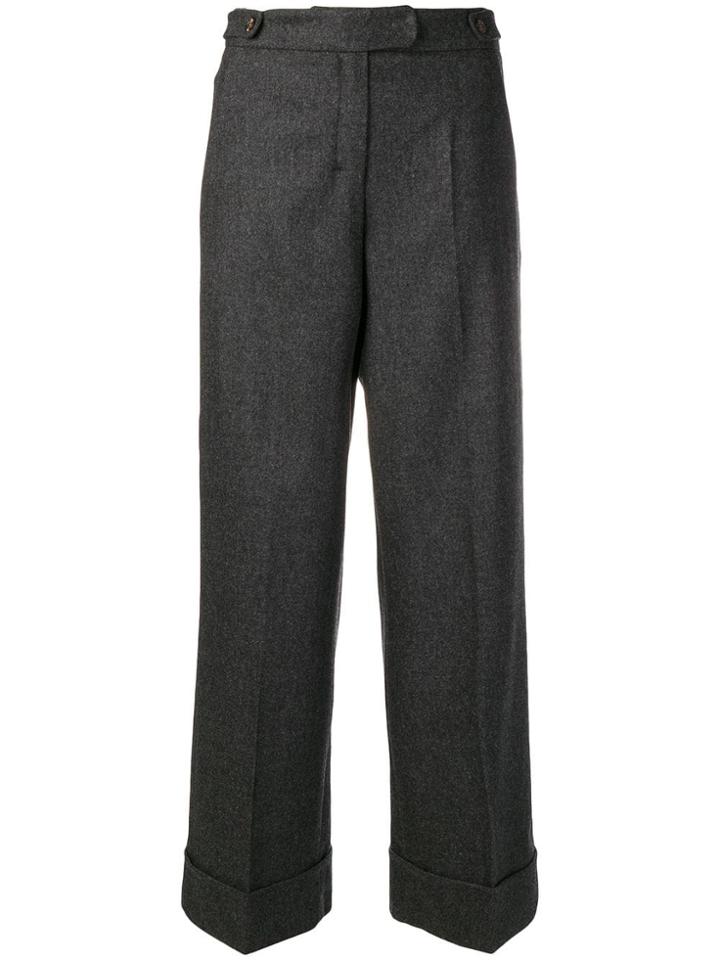 Max Mara Cropped Wide Leg Trousers - Grey