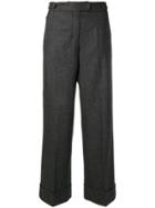 Max Mara Cropped Wide Leg Trousers - Grey