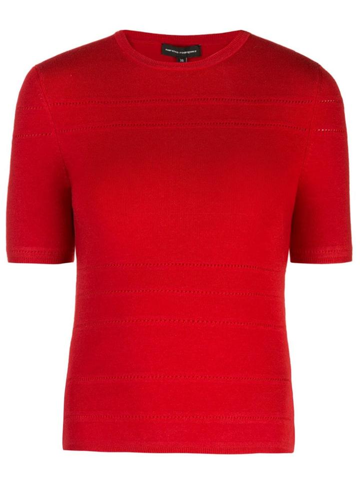 Narciso Rodriguez Knitted Slim Top - Red