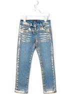 Roberto Cavalli Kids - Metallic Print Jeans - Kids - Cotton/spandex/elastane - 6 Yrs, Blue
