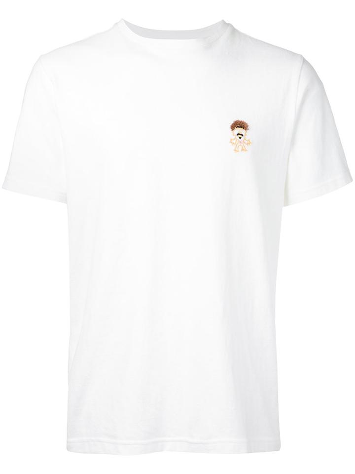 Jupe By Jackie - Embroidered Figure T-shirt - Men - Cotton/spandex/elastane - L, White, Cotton/spandex/elastane