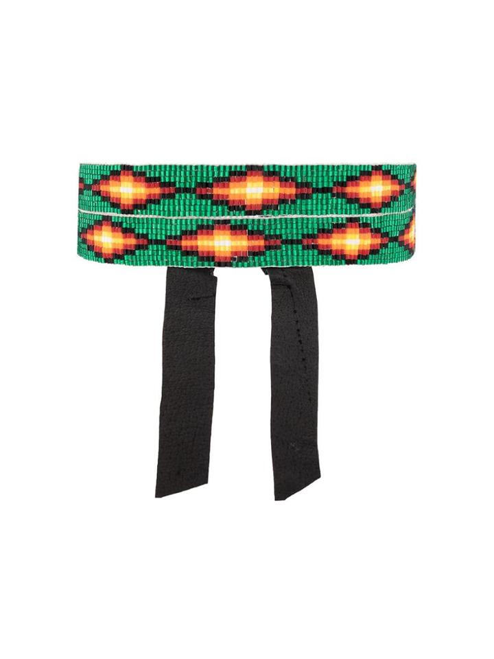 Jessie Western Beaded Band Necklace - Green