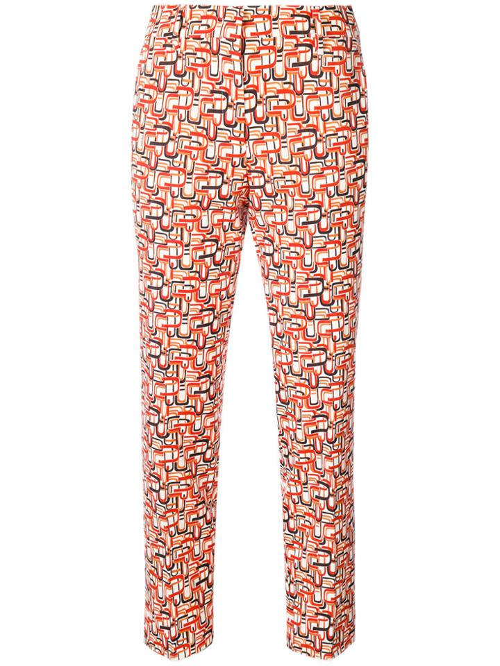 Prada Abstract Print Trousers - Yellow & Orange