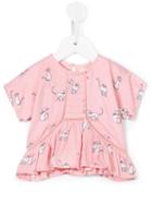 Simple Kids - Cat Print Blouse - Kids - Cotton/viscose - 12 Mth, Pink/purple