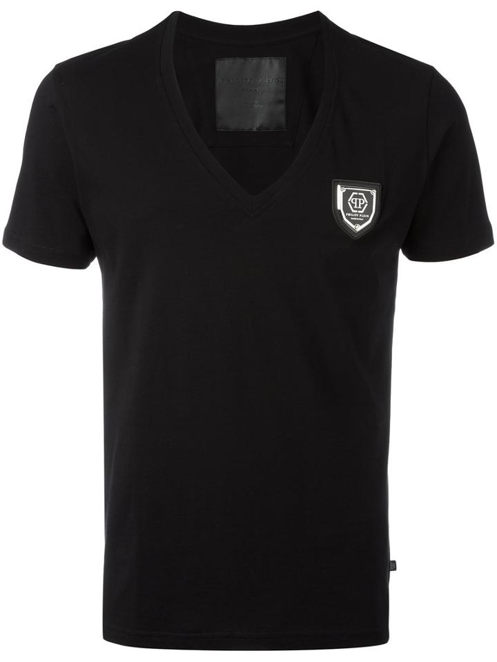 Philipp Plein V-neck T-shirt, Men's, Size: Xl, Black, Cotton