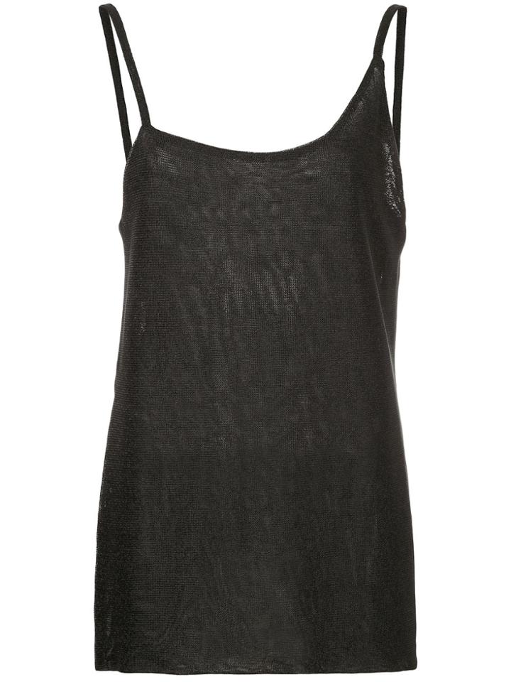 Kacey Devlin Asymmetrical Metallic Cami Top - Black