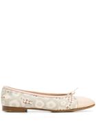 Chanel Pre-owned Floral Print Ballerina Shoes - Neutrals