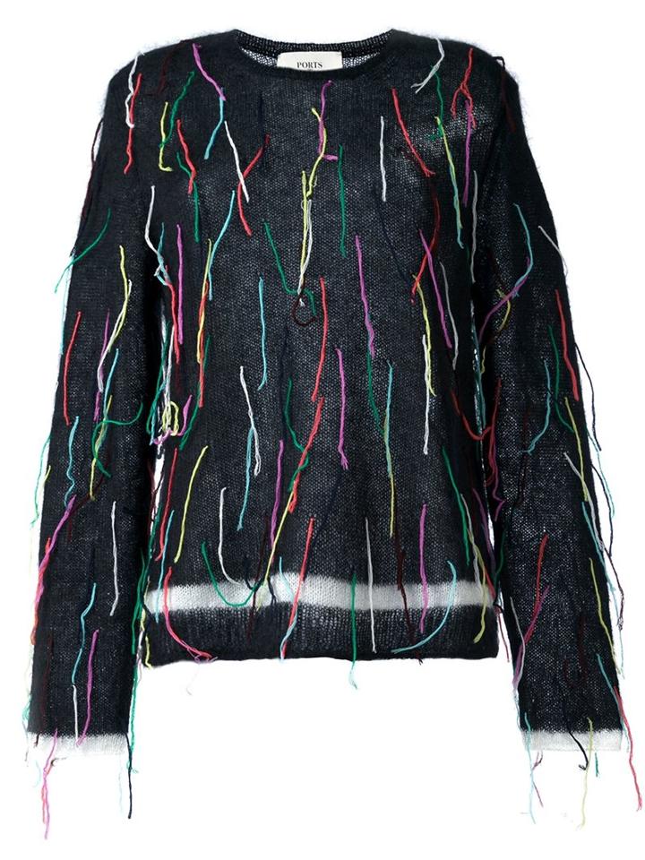 Ports 1961 Loose Knit Jumper, Women's, Size: Xs, Black, Silk/mohair/wool