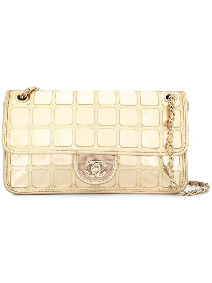 Chanel Pre-owned Ice Cube Cc Logo Chain Shoulder Bag - Gold