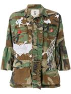 5 Progress Patch Detailed Camouflage Jacket - Green