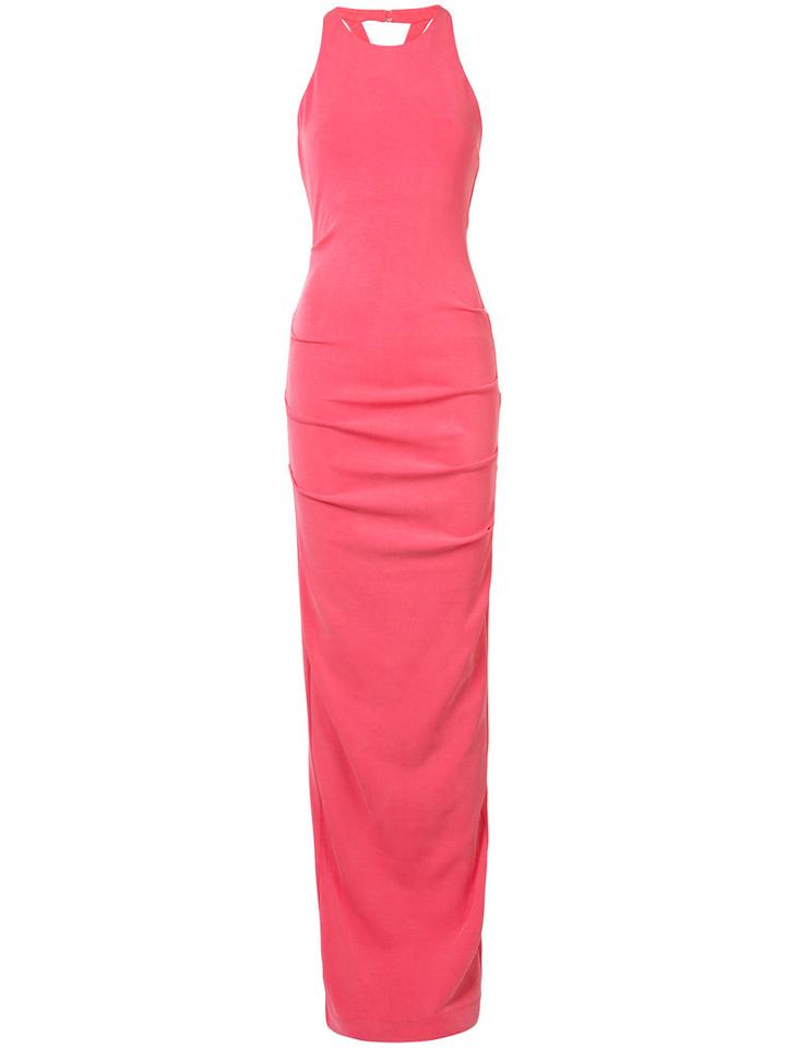 Nicole Miller - Criss Cross Back Dress - Women - Polyester/modal - 8, Women's, Pink/purple, Polyester/modal