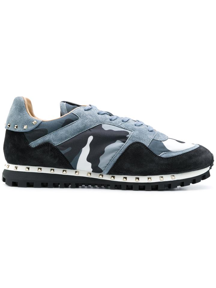 Valentino Valentino Garavani Camouflage Rockrunner Sneakers - Blue