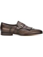 Santoni Fringed Buckle Strap Brogues