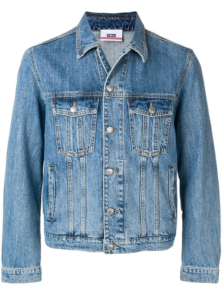 Gcds Logo Denim Jacket - Blue