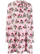 Valentino Floral Print Short Dress - Pink