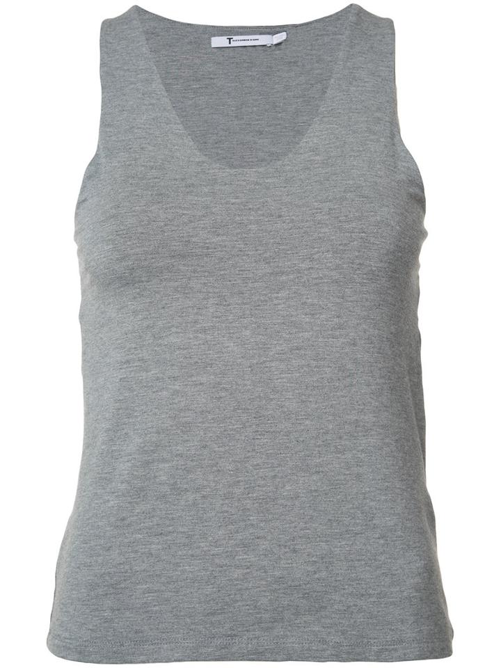 T By Alexander Wang Sleeveless Back Slit Top, Women's, Size: Medium, Grey, Spandex/elastane/modal
