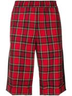 Johnundercover Plaid Print Knee-length Shorts - Red