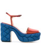 Marco De Vincenzo Quilted Sandals - Yellow & Orange