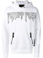 Philipp Plein Zipped Pocket Hoodie - White