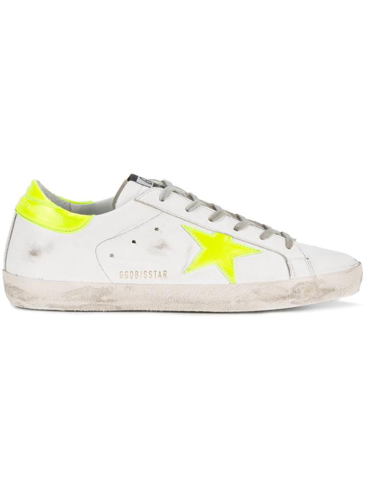 Golden Goose Deluxe Brand White Neon Yellow Superstar Sneakers