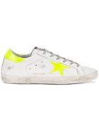 Golden Goose Deluxe Brand White Neon Yellow Superstar Sneakers