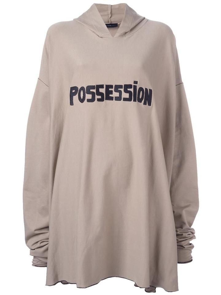 Oversized 'possession' Hoodie, Women's, Nude/neutrals, Cotton/spandex/elastane, Area Di Barbara Bologna