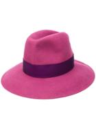 Borsalino Classic Wide Brim Hat - Pink & Purple